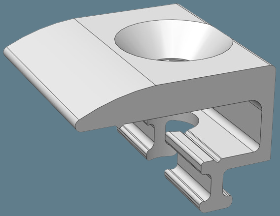 SISO Endklemme eingelegt Alu blank 49-51mm